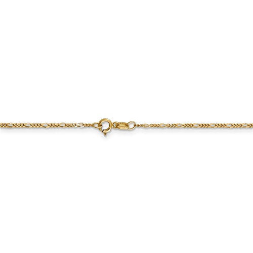 14k yellow gold 1.25mm flat figaro bracelet anklet choker necklace pendant chain