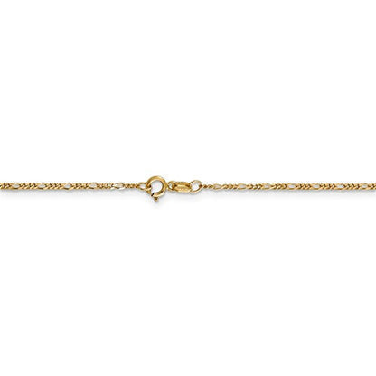 14k yellow gold 1.25mm flat figaro bracelet anklet choker necklace pendant chain