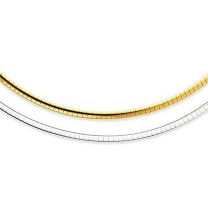 sterling silver gold plated reversible 4mm domed omega cubetto necklace chain lobster clasp