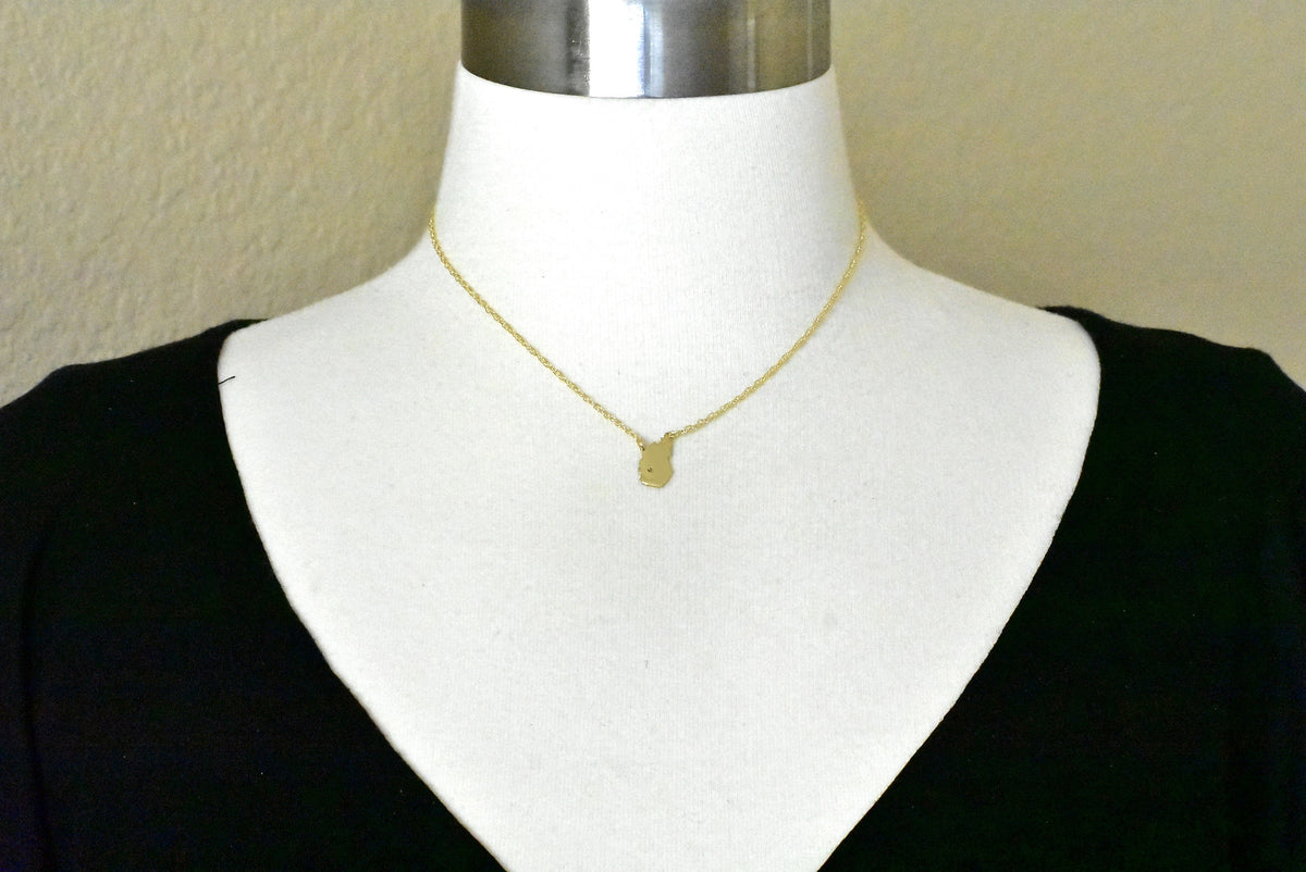 14k gold 10k gold silver west virginia wv state map necklace heart personalized city