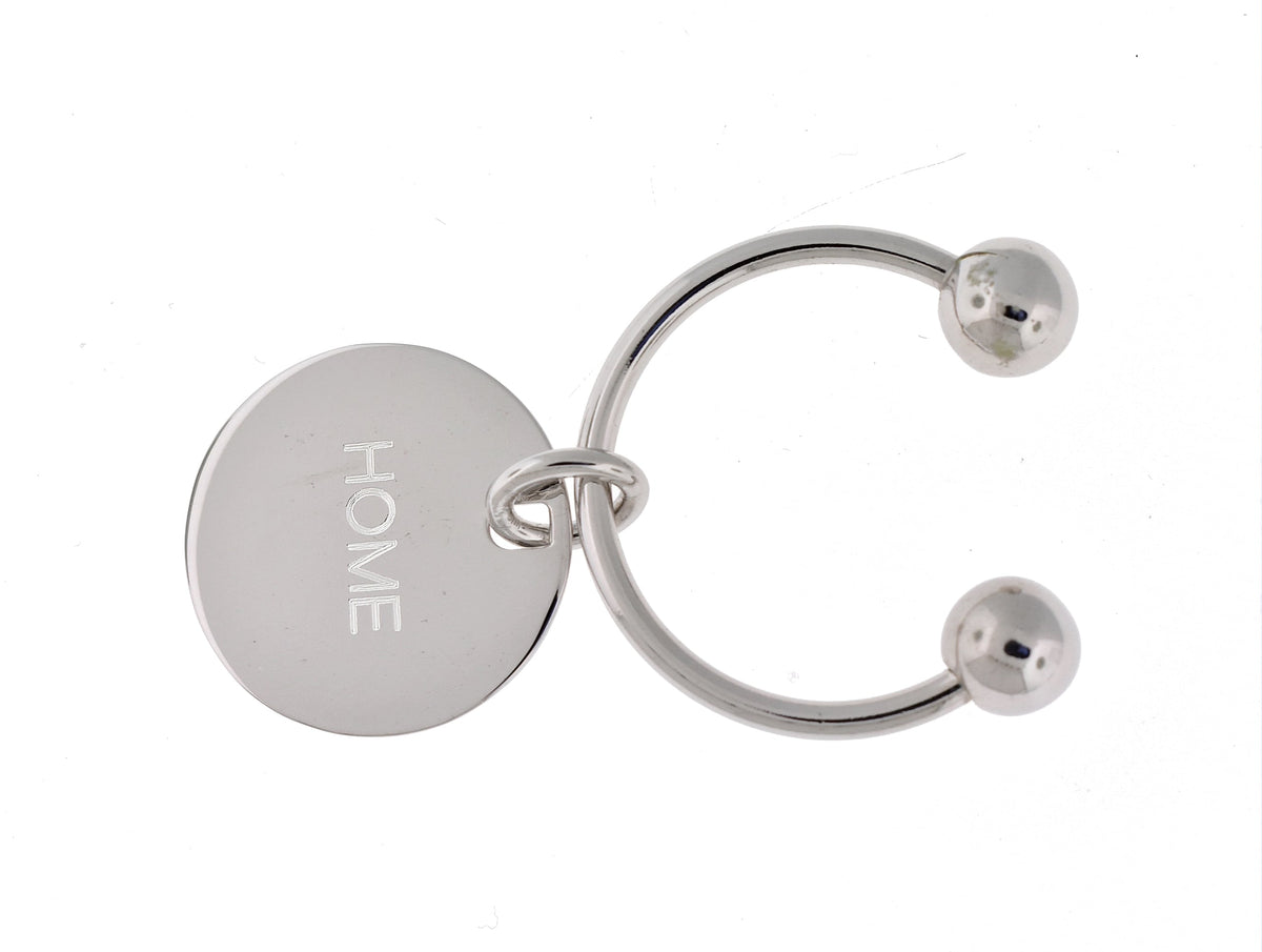 sterling silver round key holder ring keychain personalized engraved monogram