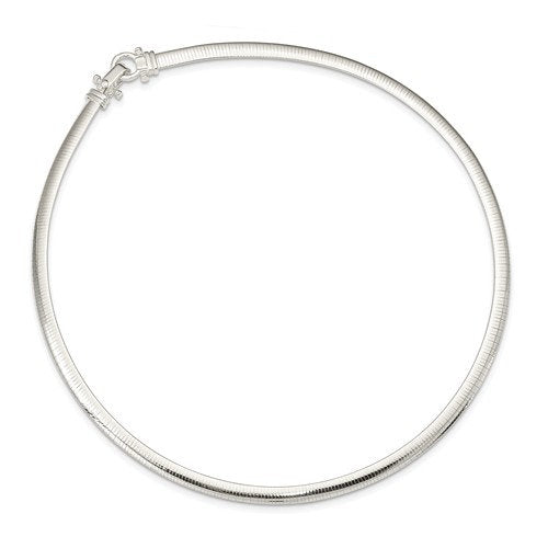 sterling silver 4.5mm polished domed omega cubetto necklace chain fold over catch clasp 16 inches