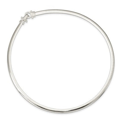sterling silver 4.5mm polished domed omega cubetto necklace chain fold over catch clasp 16 inches
