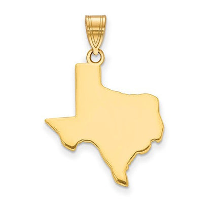 14k gold or sterling silver texas tx state map pendant charm personalized monogram