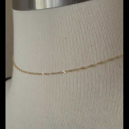 10k Yellow Gold 1.10mm Singapore Twisted Bracelet Anklet Choker Pendant Necklace Chain