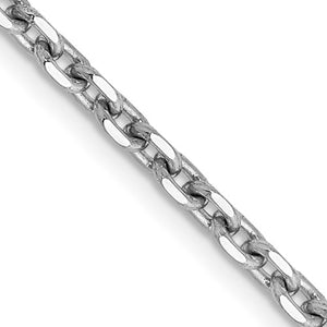 14k White Gold 2.5mm Diamond Cut Cable Bracelet Anklet Necklace Choker Pendant Chain
