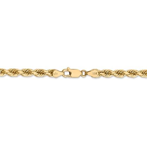 14k Solid Yellow Gold 4.5mm Diamond Cut Rope Bracelet Anklet Choker Necklace Pendant Chain