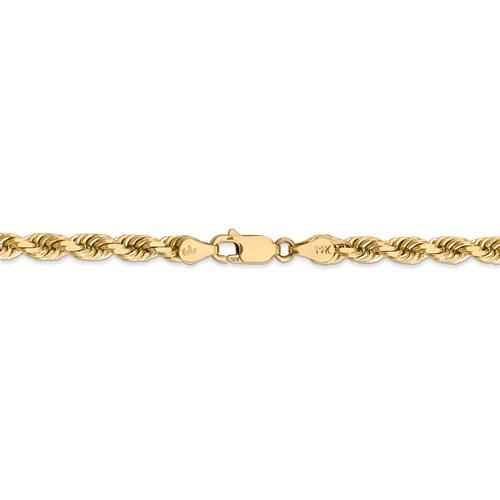 14k solid yellow gold 4.5mm diamond cut rope bracelet anklet choker necklace pendant chain