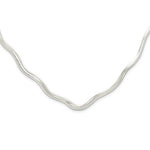 Load image into Gallery viewer, Sterling Silver 3mm Wavy V Shaped Flexible Neck Collar Necklace Slip On
