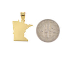 Kép betöltése a galériamegjelenítőbe: 14K Gold or Sterling Silver Minnesota MN State Map Pendant Charm Personalized Monogram
