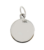 Charger l&#39;image dans la galerie, 14K White Gold 12mm Round Disc Pendant Charm Letter Initial Engraved Personalized Monogram
