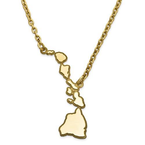 14k gold or sterling silver hawaii hi state necklace personalized monogram