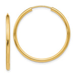 Load image into Gallery viewer, 14k Yellow Gold Round Endless Hoop Earrings 30mm x 2mm

