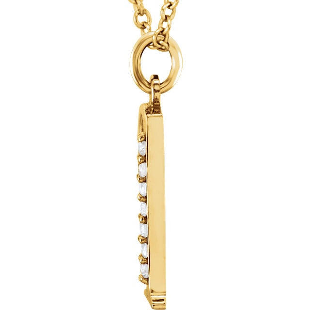 14k yellow rose white gold .04 ctw diamond tiny petite lowercase letter q initial alphabet pendant charm necklace