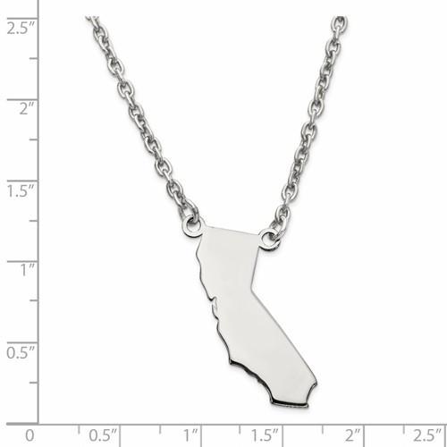 14k gold or sterling silver california ca state necklace personalized monogram