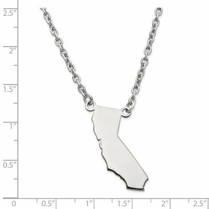 14k gold or sterling silver california ca state necklace personalized monogram