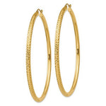 Load image into Gallery viewer, 14K Yellow Gold 2.56 inch Diameter Large Diamond Cut Round Classic Hoop Earrings 65mm x 3mm
