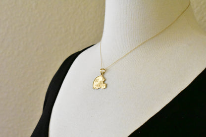 14k 10k gold sterling silver football helmet personalized pendant