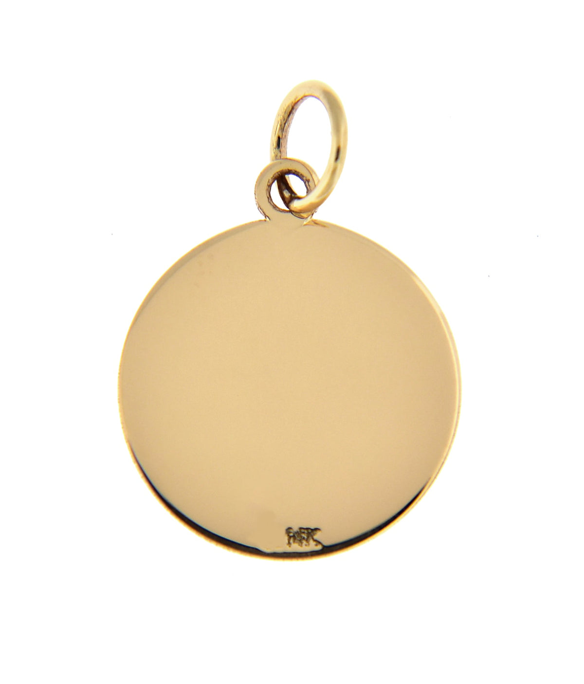 14k yellow gold 14mm round disc pendant charm letter initial engraved personalized monogram