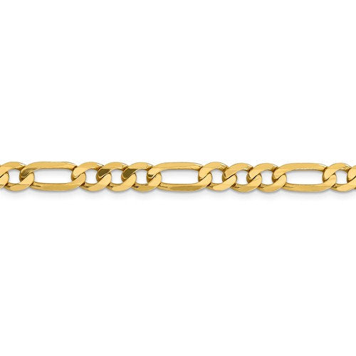 14k yellow gold 6.25mm flat figaro bracelet anklet choker necklace pendant chain