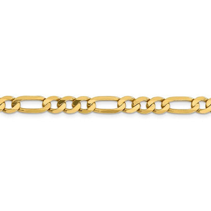 14k yellow gold 6.25mm flat figaro bracelet anklet choker necklace pendant chain