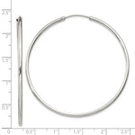 Load image into Gallery viewer, Sterling Silver 2 inch Round Endless Hoop Earrings 53mm x 2mm
