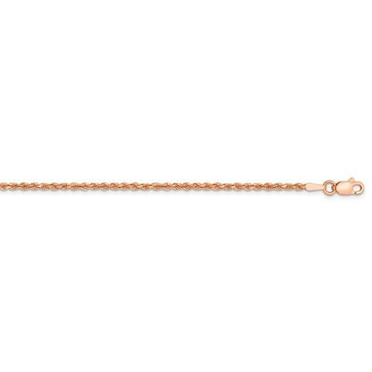 14k rose gold 1.75mm diamond cut rope bracelet anklet necklace choker pendant chain