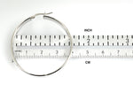 Carica l&#39;immagine nel visualizzatore di Gallery, 14k White Gold Round Square Tube Hoop Earrings 39mm x 7mm
