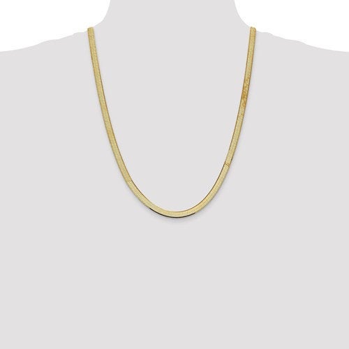 10k yellow gold 5.5mm silky herringbone bracelet anklet choker necklace pendant chain