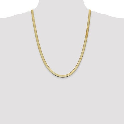 10k yellow gold 5.5mm silky herringbone bracelet anklet choker necklace pendant chain