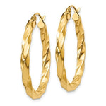 Afbeelding in Gallery-weergave laden, 14K Yellow Gold Twisted Modern Classic Round Hoop Earrings 30mm x 3mm

