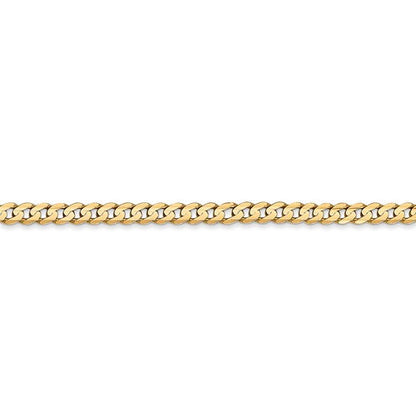 14k yellow gold 3mm open concave curb bracelet anklet choker necklace pendant chain