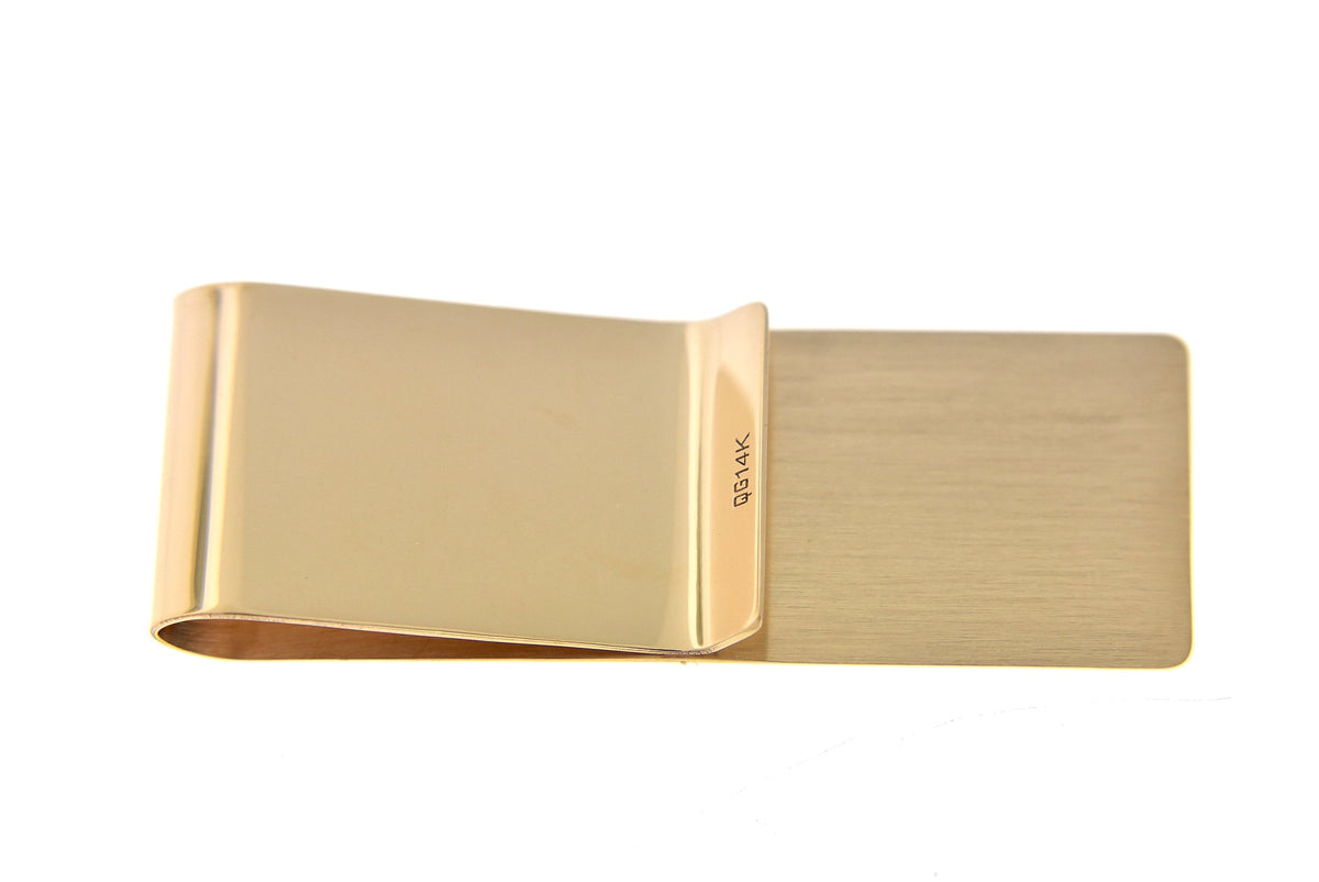 14k solid yellow gold money clip personalized engraved monogram