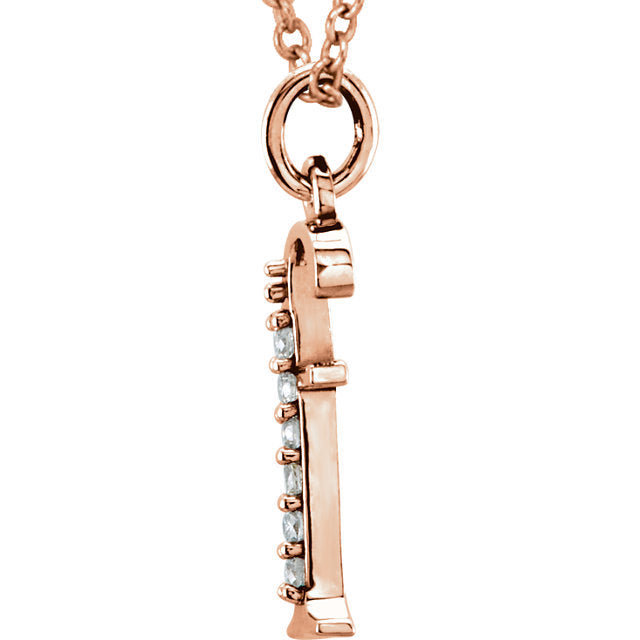 14k yellow rose white gold .03 ctw diamond tiny petite lowercase letter f initial alphabet pendant charm necklace