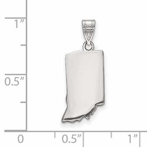 14k gold or sterling silver indiana in state map pendant charm personalized monogram