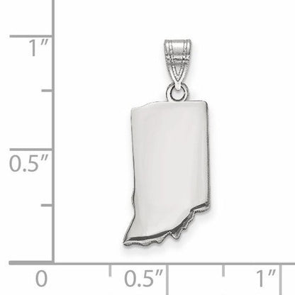 14k gold or sterling silver indiana in state map pendant charm personalized monogram