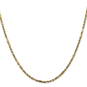 14K Yellow Gold 2.25mm Diamond Cut Milano Rope Bracelet Anklet Necklace Pendant Chain