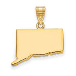 Lataa kuva Galleria-katseluun, 14K Gold or Sterling Silver Connecticut CT State Map Pendant Charm Personalized Monogram
