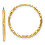 Load image into Gallery viewer, 14k Yellow Gold Round Endless Hoop Earrings 17mm x 1.25mm
