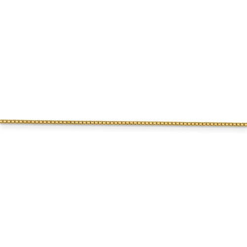 14k yellow gold 0.95mm box bracelet anklet choker necklace pendant chain