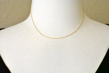 14k yellow gold 0.95mm cable rope necklace choker pendant chain