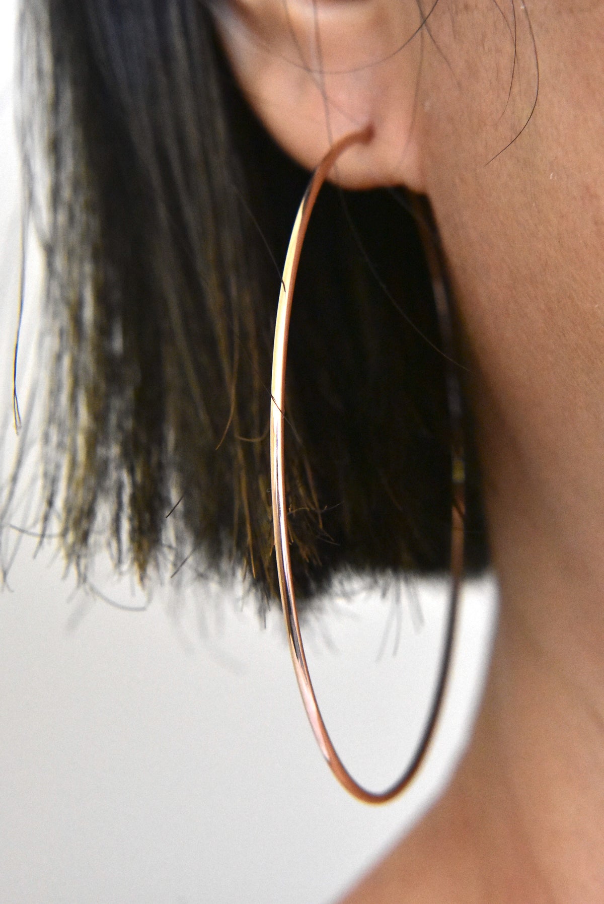 14k rose gold classic endless round hoop earrings 60mm x 1.25mm