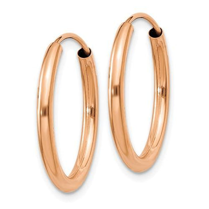 14k rose gold classic endless round hoop earrings 19mm x 2mm