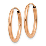 Load image into Gallery viewer, 14k Rose Gold Classic Endless Round Hoop Earrings 19mm x 2mm
