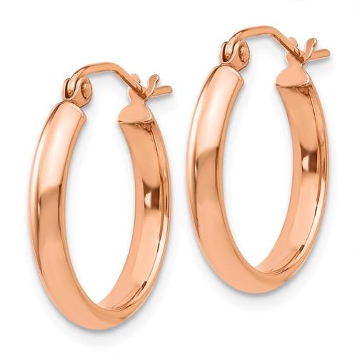 14k rose gold classic round hoop earrings 18mm x 2.75mm