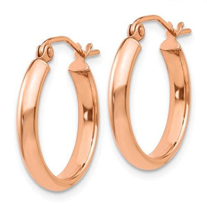14K Rose Gold Classic Round Hoop Earrings 18mm x 2.75mm