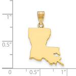 Indlæs billede til gallerivisning 14K Gold or Sterling Silver Louisiana LA State Map Pendant Charm Personalized Monogram
