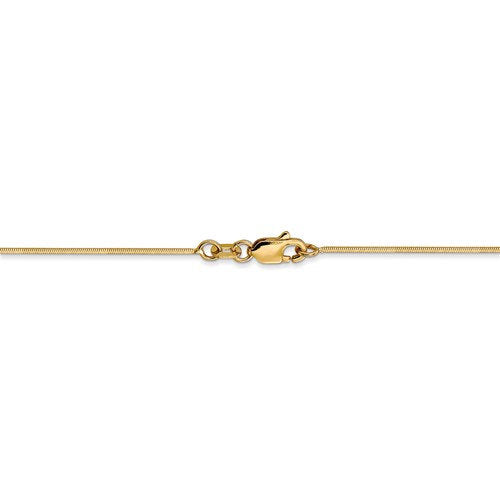 14K Yellow Gold 0.8mm Octagonal Snake Bracelet Anklet Choker Necklace Pendant Chain
