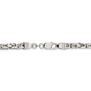 Solid 925 Sterling Silver 5mm Thick Polished Byzantine Bracelet Anklet Choker Necklace Chain