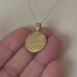 Load and play video in Gallery viewer, 14k 10k Gold Sterling Silver Basketball Personalized Engraved Pendant
